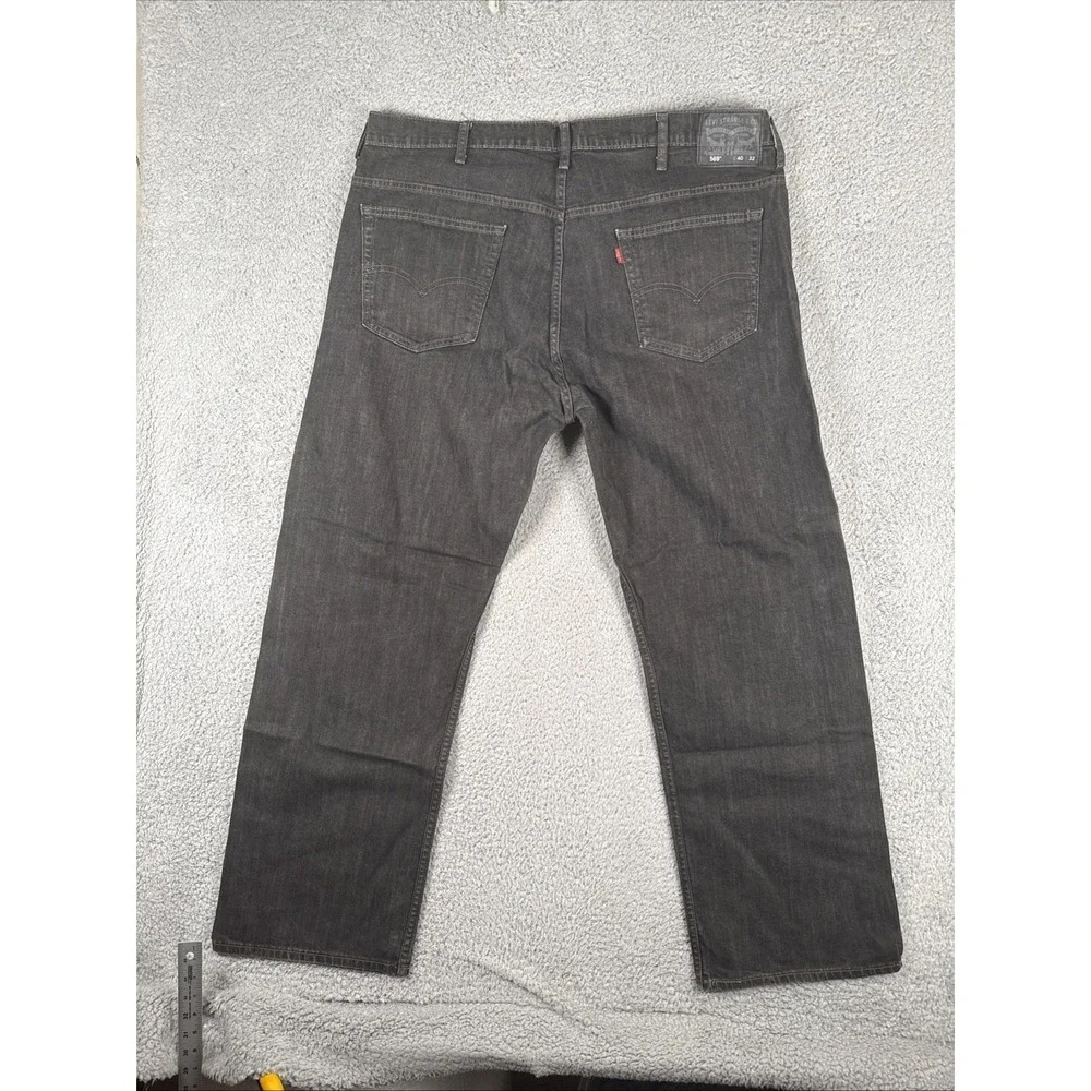 Levis 569 Jeans Men 40x32 (42x32) Black Loose Fit Straight Leg Stretch Skater